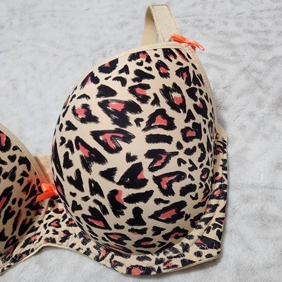 Freya Animal Print Underwire Molded Plunge Women's Bra Size 30H - Picture 5 of 11